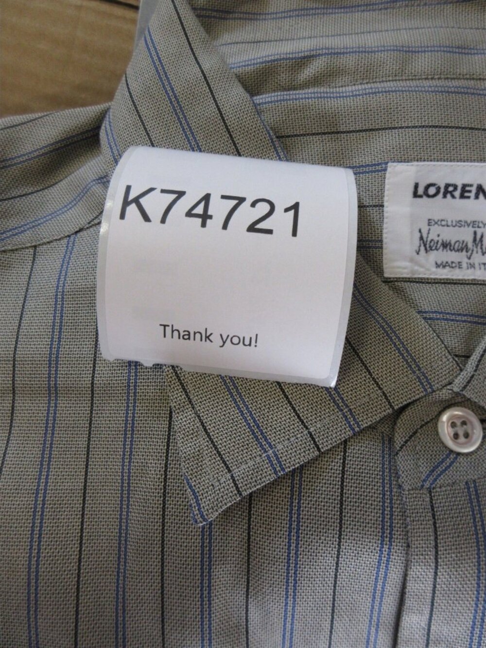 VINTAGE Lorenzini Shirt XXL Neiman Marcus Button Up Striped Italy NEW - Picture 14 of 14